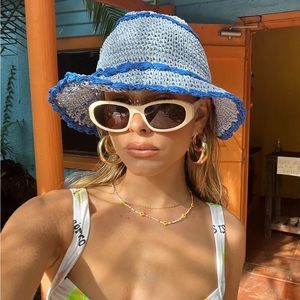 Princess Polly Zeldine Crochet Hat Blue